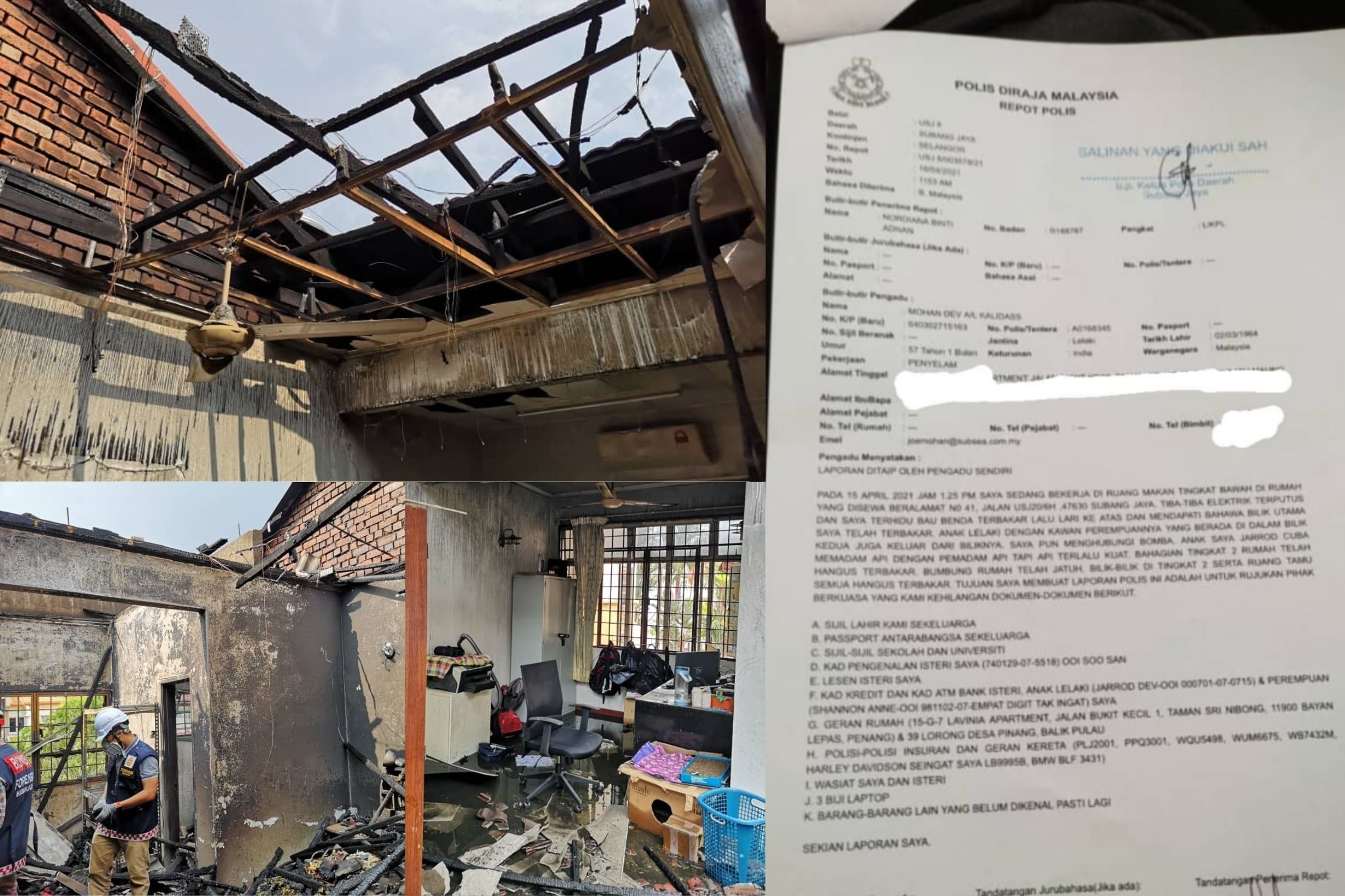 The fire was caused by an old air conditioner which sparked a flame.