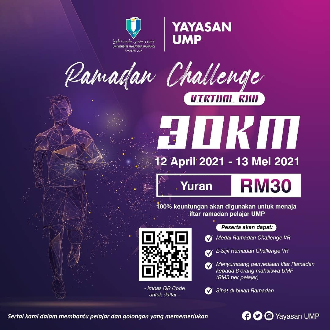 A virtual running program by UMP to collect funds for students' Iftar