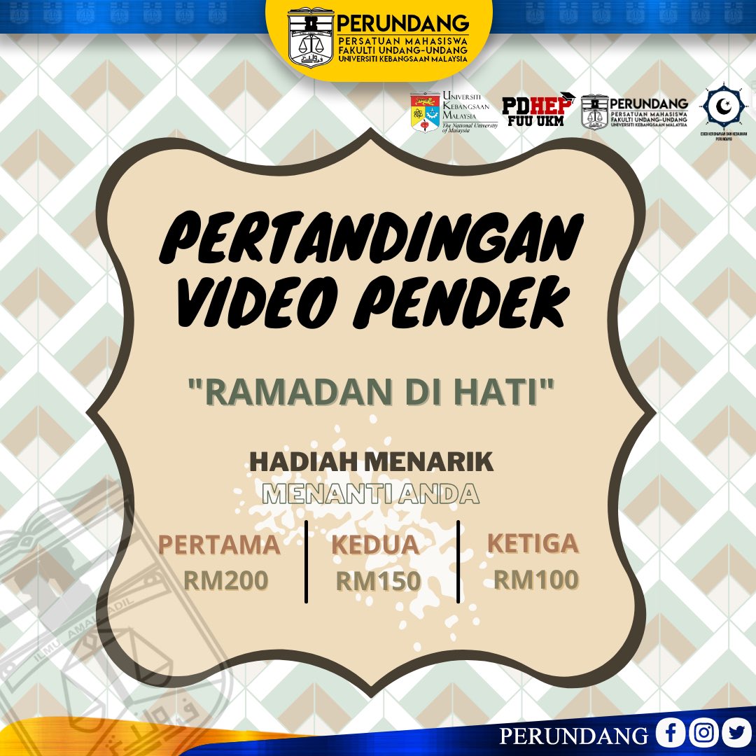 A video editing contest open for all UKM students with the theme "Ramadan di Hati"