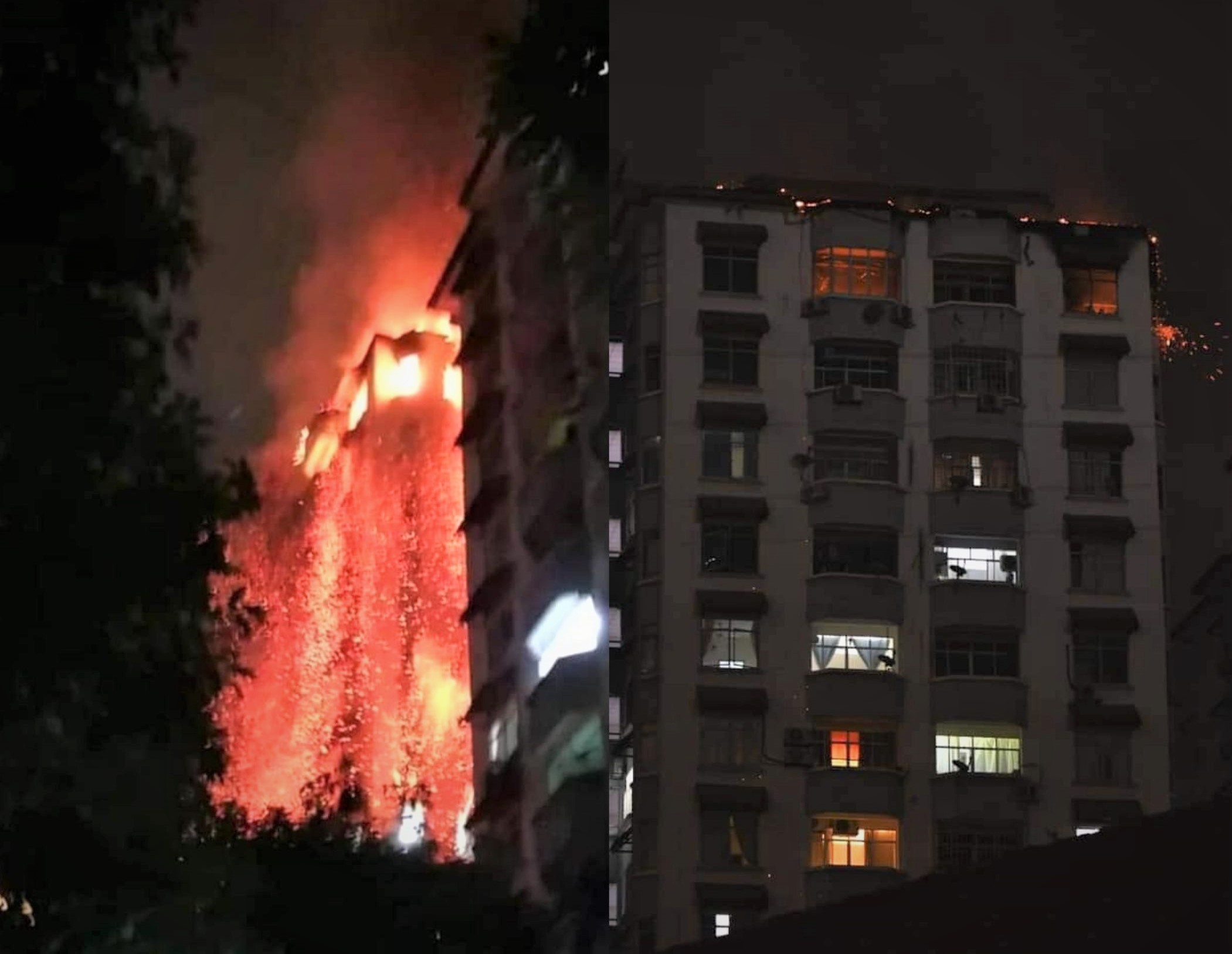 A loud explosion was heard as the fire broke out.