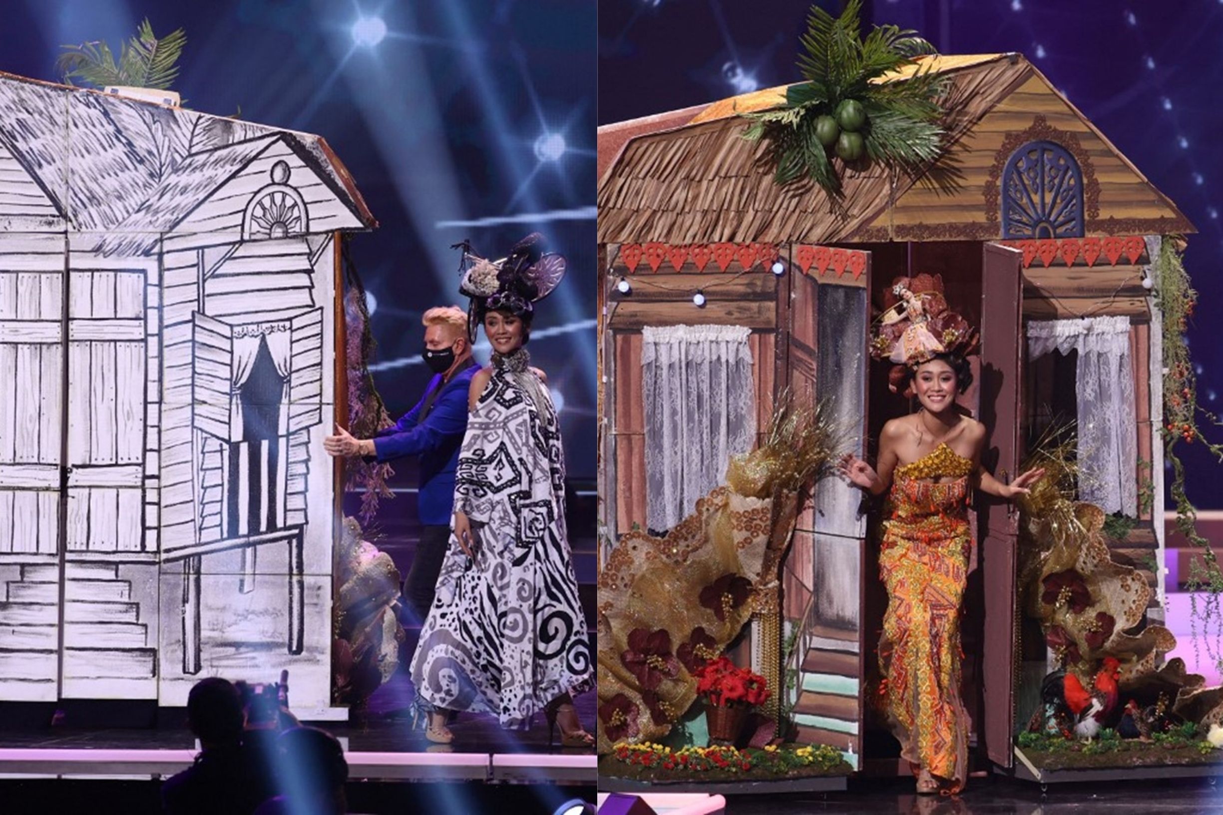 Her outfit amazed the announcer that he quoted “She’s in search of a crown, and dressed like a town”.