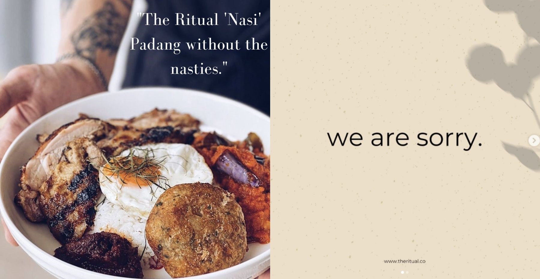 The cafe had marketed their healthy version of Nasi Padang as “without the nasties”.