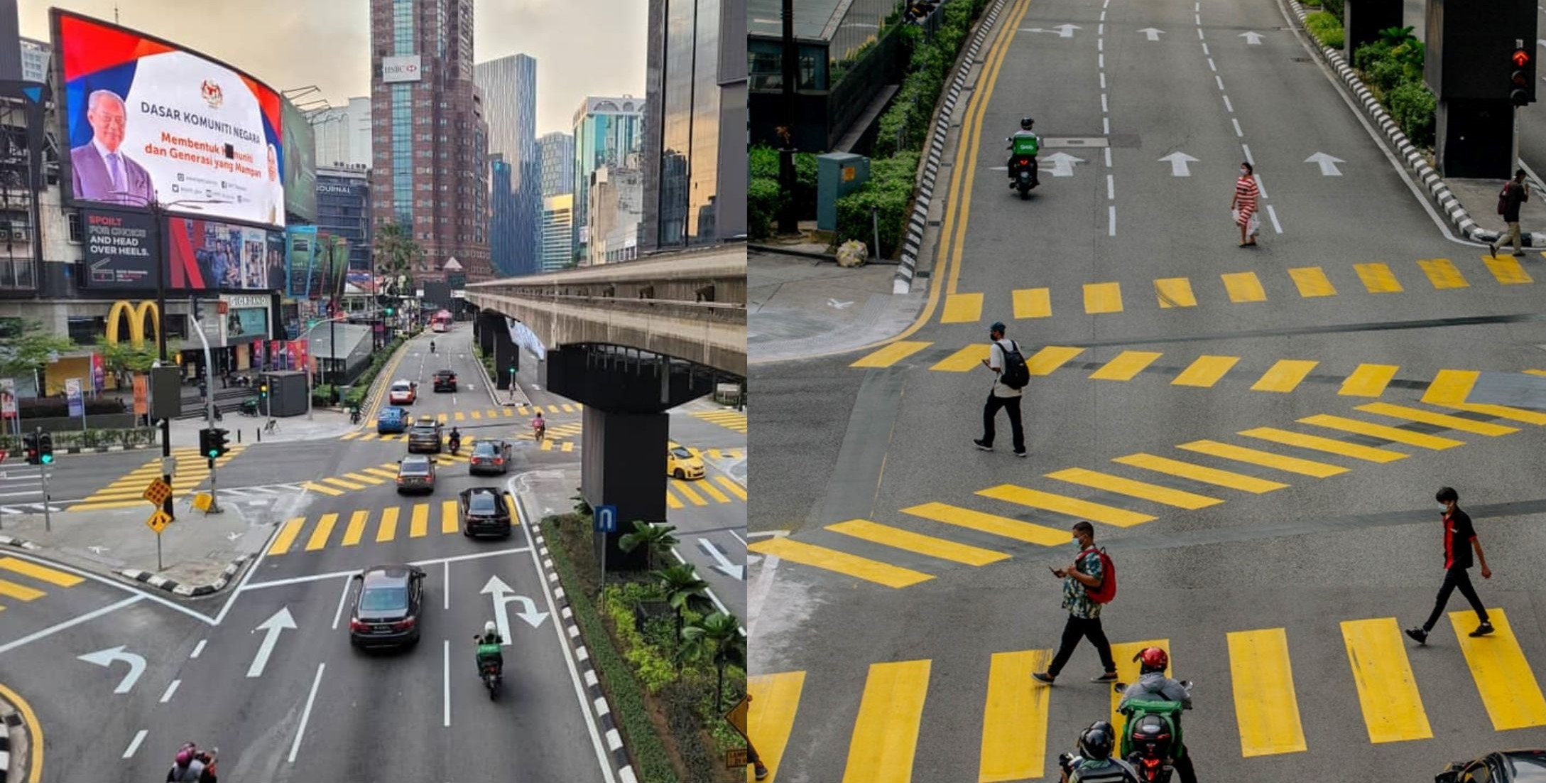 The pedestrian crossing was designed that way to provide more convenience to pedestrians. 