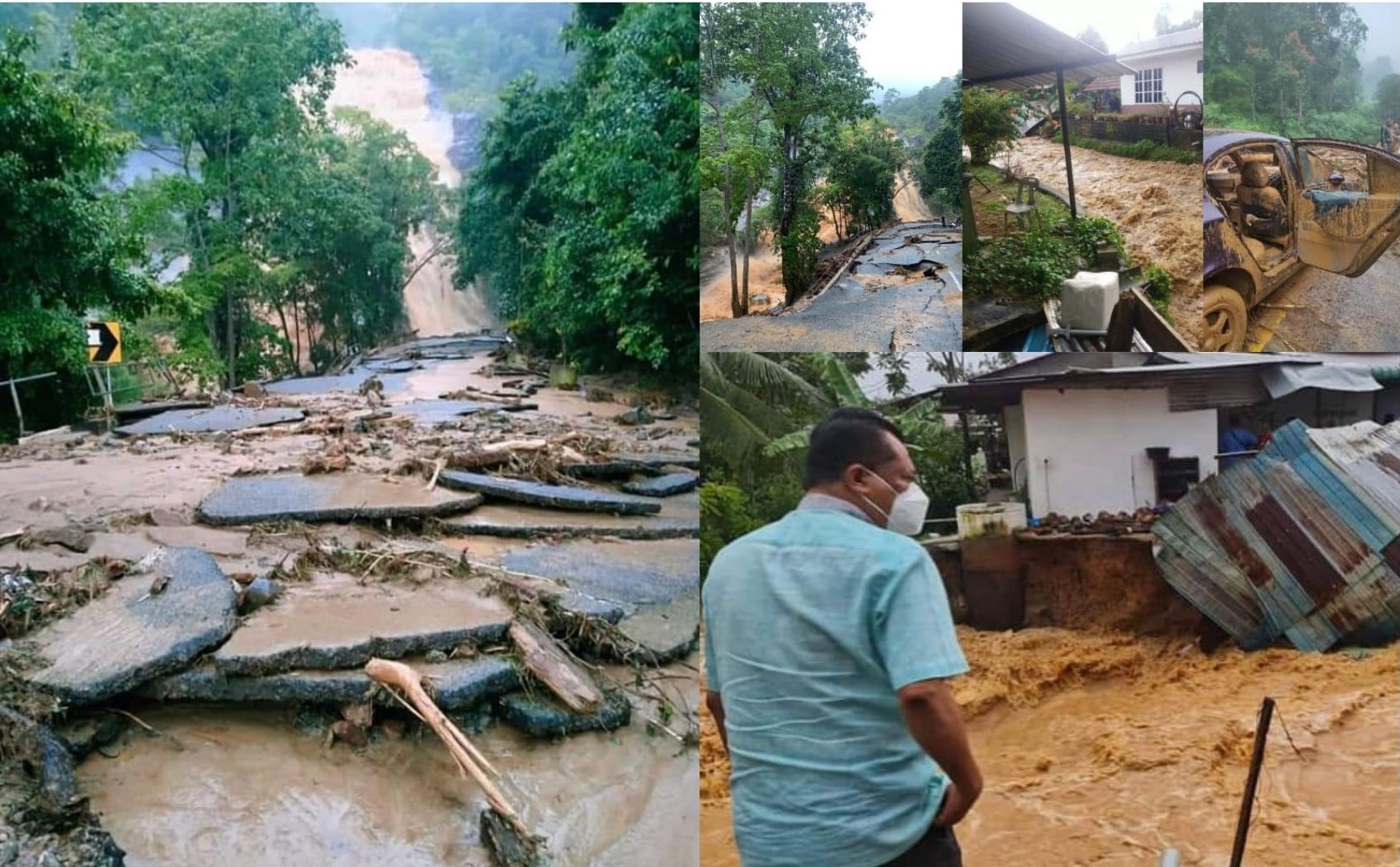 Heavy rain had accumulated water at the top of the mountain which resulted in the sudden overflow.