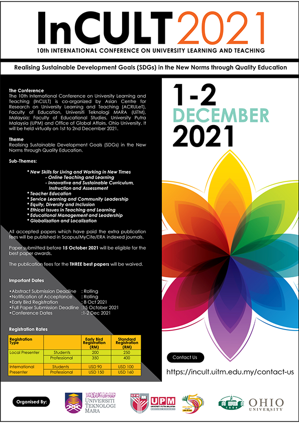 10th International Conference on University Learning and Teaching 2021 (InCULT2021)