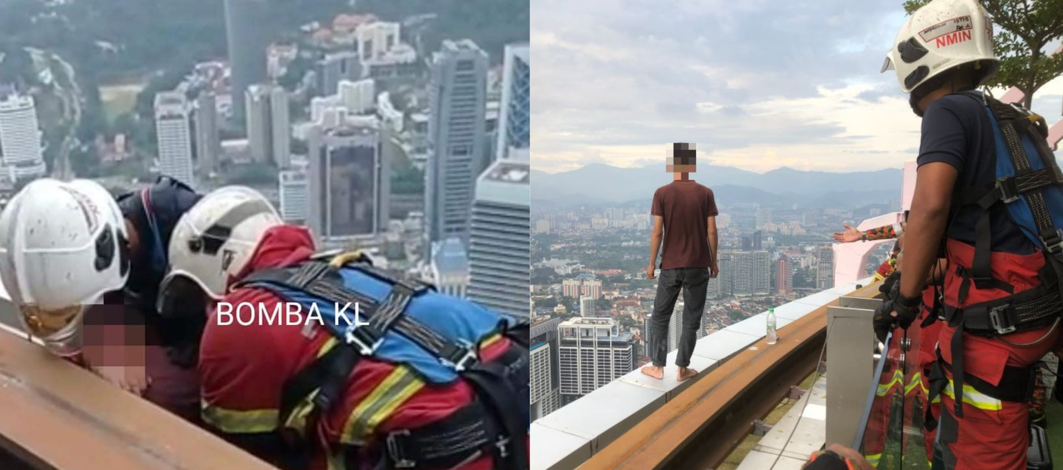 Young Man Rescued By Bomba After Attempts To Suicide From KL Tower