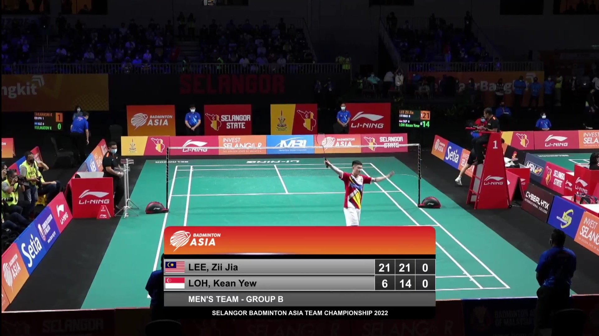 Lee Zii Jia made a comeback after controversy over his resignation from the BAM, earned the first point for Malaysia against Singapore.