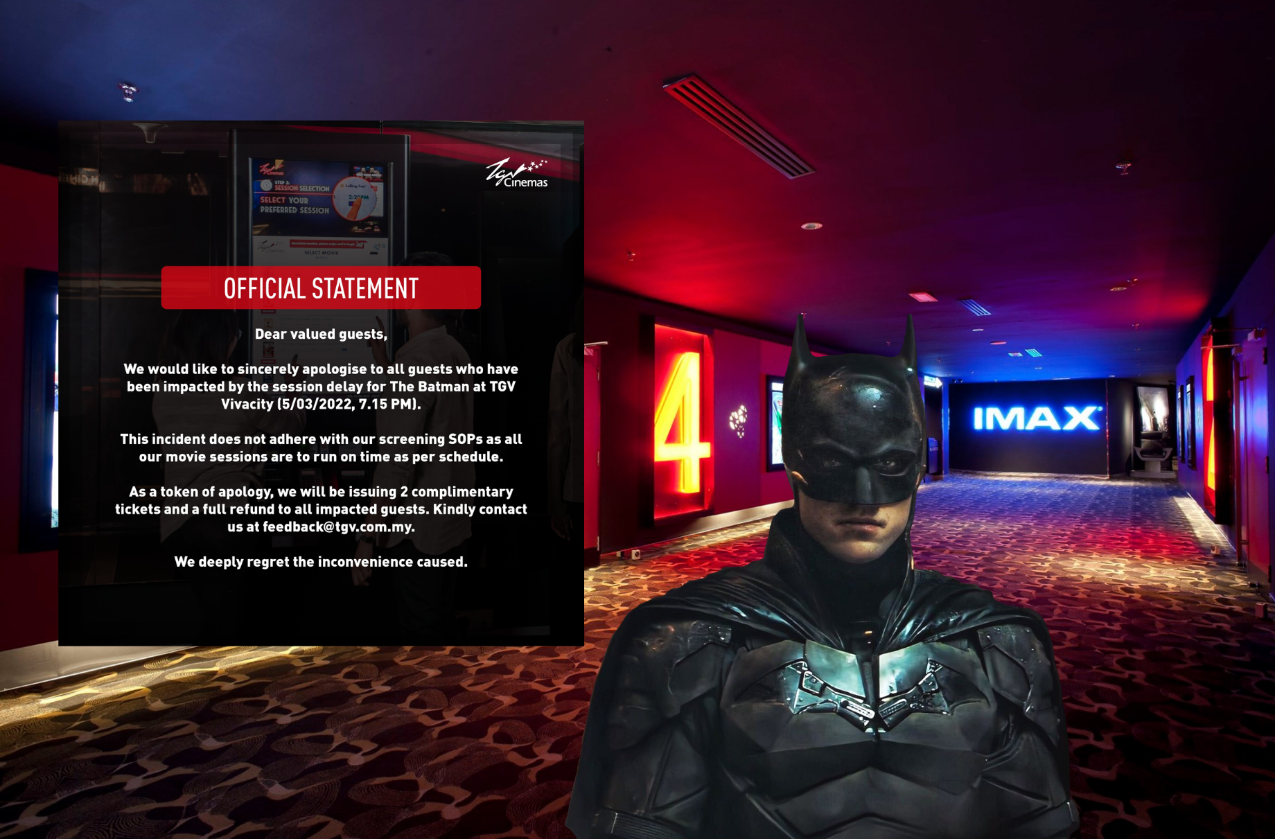 Double standards much? Also, one thing to note is that the cinema itself had issues with the IMAX system that day. 