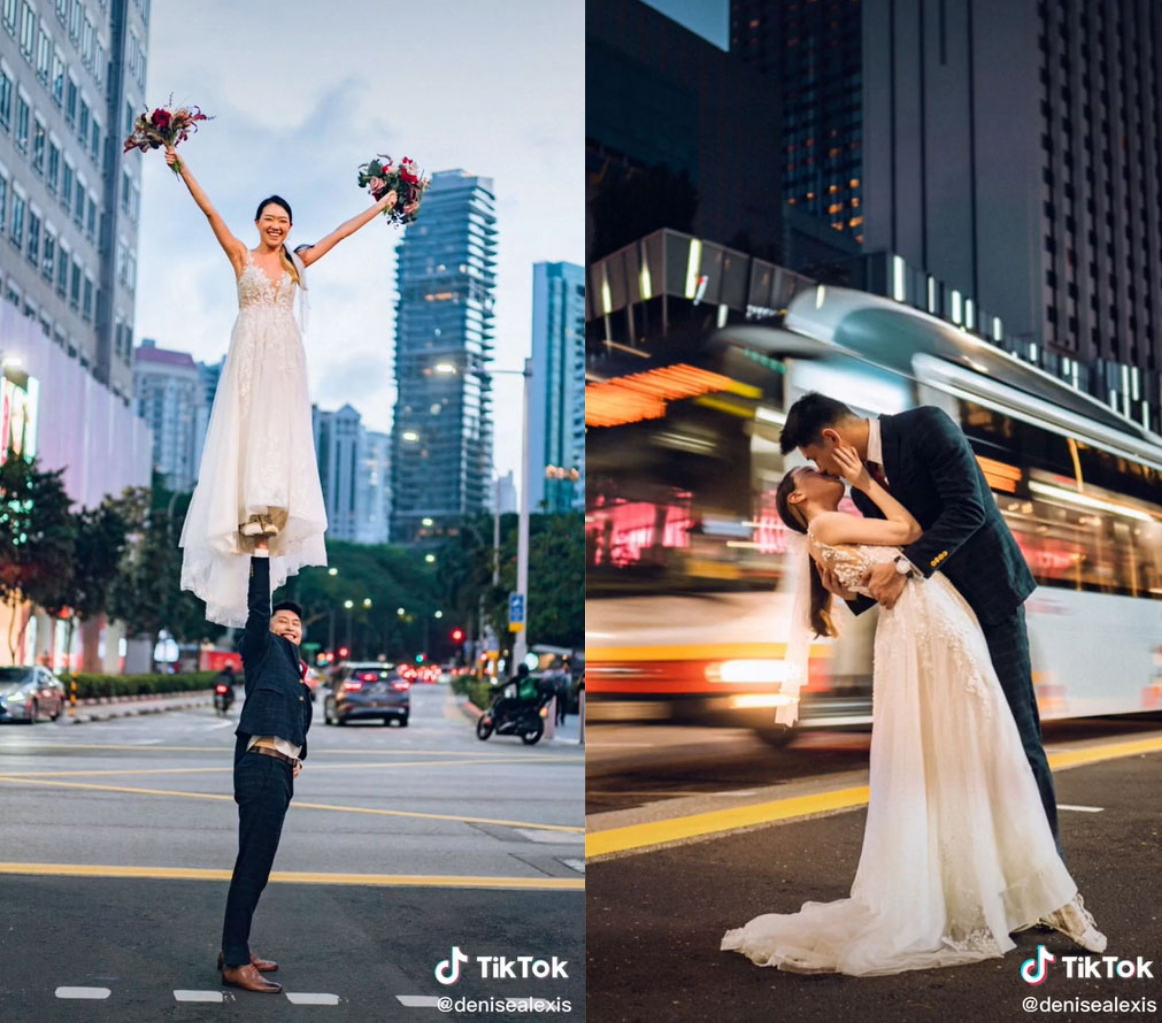 When cheer is life, why not pull off a unique wedding photo right? 