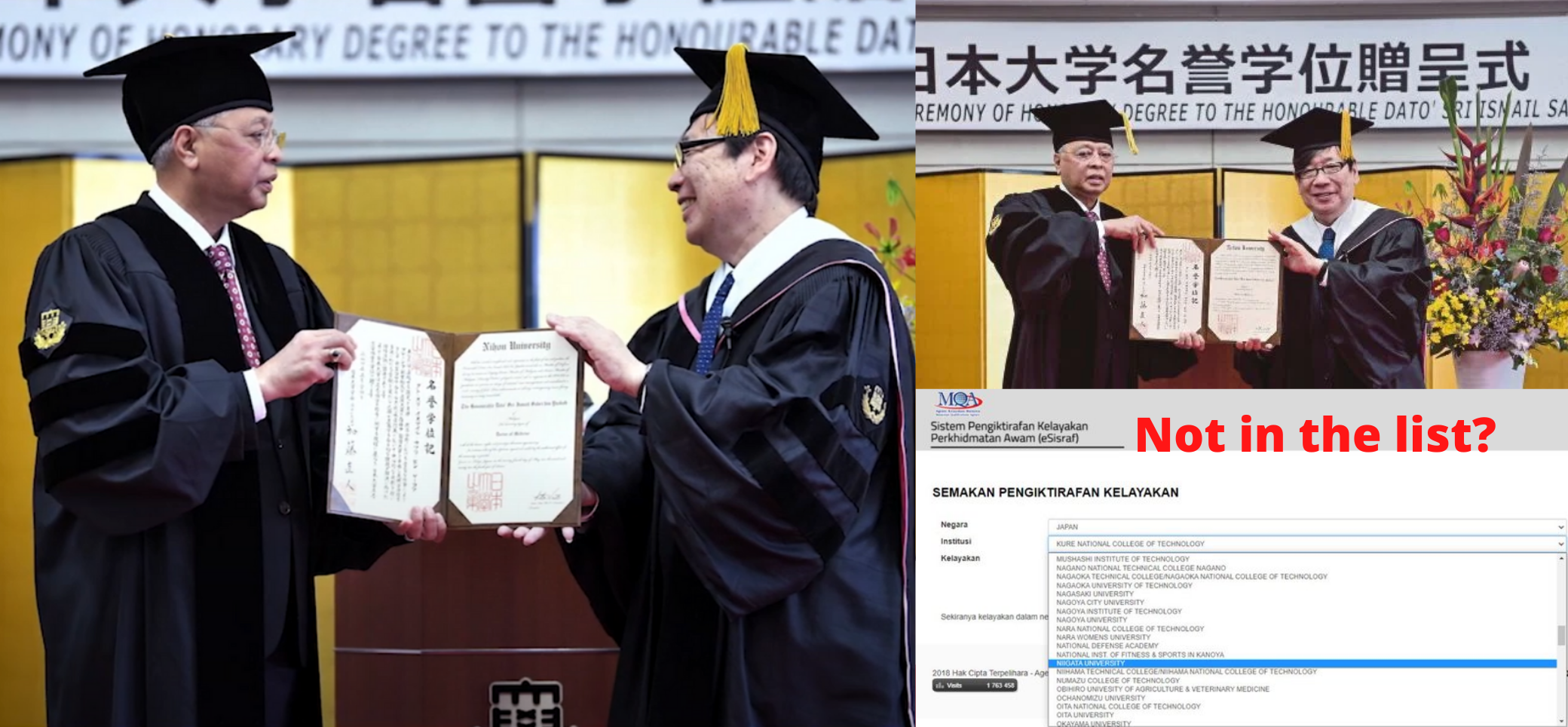 The honorary degree was awarded from Nihon University as part of his contributions to fight against Covid-19.